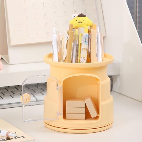 GIB Pen Pencil Holder for Desk, 360° Degree Rotating Desk Organizers and Accessories, Cute Pen Cup Pot for Office School Home, Orange in Saudi Arabia