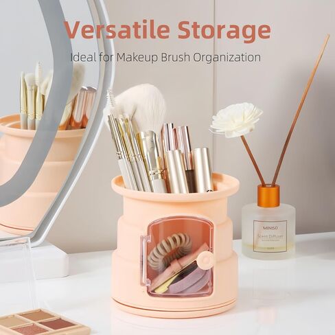 حامل قلم رصاص للمكتب من GIB، يدور 360 درجة مع فتحة أمامية لمنظمات الأقلام المكتبية لتخزين سطح المكتب ومستلزمات القرطاسية ووعاء الأكواب للمكتب والمدرسة والمنزل، برتقالي in Kuwait