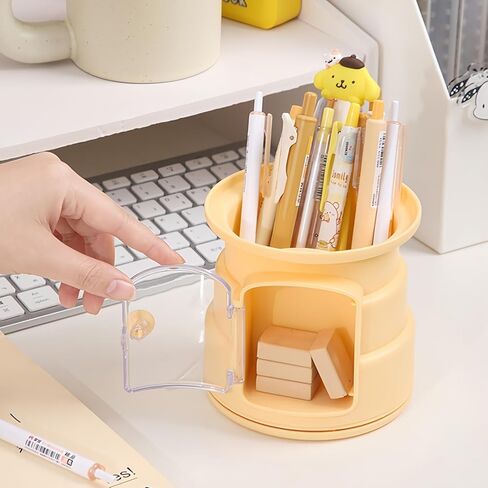 حامل قلم رصاص للمكتب من GIB، يدور 360 درجة مع فتحة أمامية لمنظمات الأقلام المكتبية لتخزين سطح المكتب ومستلزمات القرطاسية ووعاء الأكواب للمكتب والمدرسة والمنزل، برتقالي in Kuwait