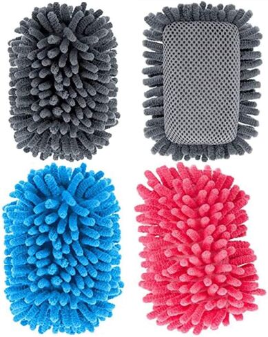 4 Pieces Microfiber Shag Whiteboard Eraser，Whiteboard Eraser Washable Microfiber Shag Dry Erase Board Eraser, for School/Mark/Classroom/Whiteboard/Blackboard/Office/Car in Kuwait