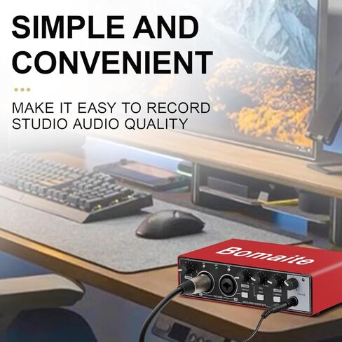 واجهة صوت USB MB28 للتسجيل والموسيقى وكتابة الأغاني والبث والبث الصوتي - دقة عالية، تسجيل بجودة الاستوديو، تستخدم لجميع البرامج التي تحتاج إلى تسجيلها، واجهة XLR in Kuwait