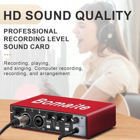 واجهة صوت USB MB28 للتسجيل والموسيقى وكتابة الأغاني والبث والبث الصوتي - دقة عالية، تسجيل بجودة الاستوديو، تستخدم لجميع البرامج التي تحتاج إلى تسجيلها، واجهة XLR in Kuwait