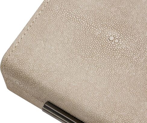 مجموعة Kingflux Ivory Shagreen مكونة من قطعتين صناديق تخزين مزخرفة لمنظم مجوهرات ديكور المنزل الحديث، منظم إكسسوارات للنساء والرجال مع مقبض معدني رمادي (عاجي) in Kuwait