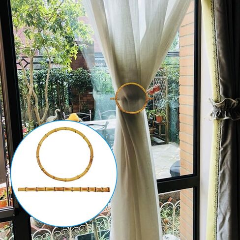 مجموعة من 2 ستائر من الخيزران، حاملات ستائر دائرية عتيقة، ستائر تقليدية منحوتة يدويًا للمنزل، غرفة النوم، المكتب، ستائر ديكور المنزل in Kuwait