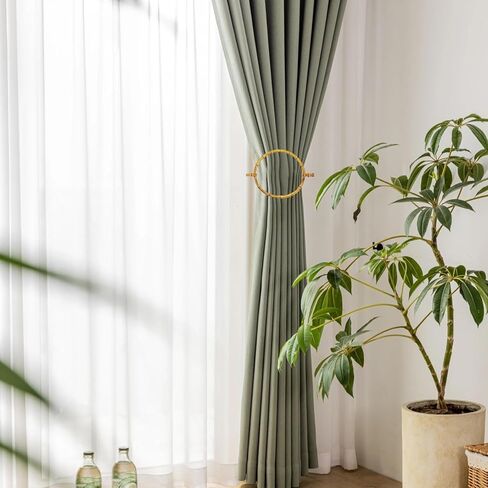 مجموعة من 2 ستائر من الخيزران، حاملات ستائر دائرية عتيقة، ستائر تقليدية منحوتة يدويًا للمنزل، غرفة النوم، المكتب، ستائر ديكور المنزل in Kuwait