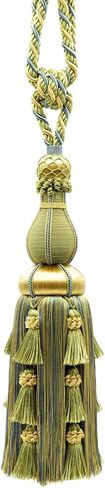 ستائر أنيقة كبيرة ورباط شرابة، طول الشرابة 12 بوصة (30.5 سم)، انتشار 30 بوصة (76 سم) # TBAX12، أحمر ذهبي بورجوندي #1253 (أحمر قرمزي، ذهبي أصفر، أحمر داكن) يُباع بشكل فردي in Saudi Arabia
