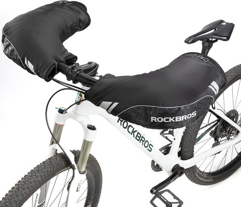ROCKBROS Handlebar Mitts Mountain Bike Bicycle Bar Mittens Cold Weather Bike Pogies Mitts Windproof Thinsulate Thermal Winter Handlebar Mittens for Mountain Bikes, ATV, Snow Mobile, Motorcycles in Saudi Arabia