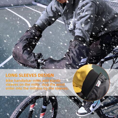 ROCKBROS Handlebar Mitts Mountain Bike Bicycle Bar Mittens Cold Weather Bike Pogies Mitts Windproof Thinsulate Thermal Winter Handlebar Mittens for Mountain Bikes, ATV, Snow Mobile, Motorcycles in Saudi Arabia