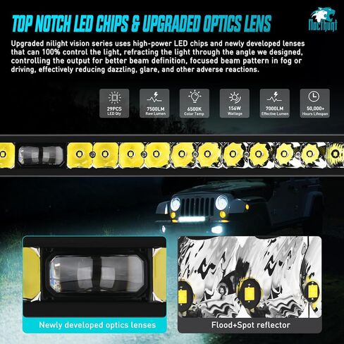 شريط إضاءة LED Nilight مقاس 8 بوصة 5LED بقعة صف واحد LED ضوء ضباب بدون رؤية ليلية على الطرق الوعرة مع مجموعة أدوات تسخير الأسلاك بمفتاح الروك 18AWG لقيادة الضوء على شاحنة ATV UTV، ضمان 3 سنوات in Saudi Arabia