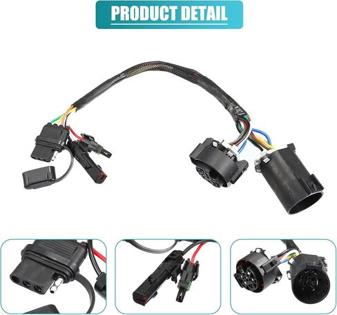 سرج مقطورة X AUTOHAUX 7 دبابيس إلى 4 اتجاهات لتثبيت محول شريط إضاءة الباب الخلفي، وأضواء شفرة الباب الخلفي، وحزام توصيل سريع عكسي وسلك 12 فولت متضمن، لسيارة Jeep Wrangler JK 2009-2019 in Saudi Arabia