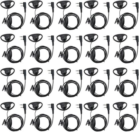 abcGoodefg 2 Pin D Shape Security Clip-Ear Earphone Headset for Retevis Kenwood PUXING BF UV5R UV82 888S H777 Radio with PTT MIC (20 Pack) in Saudi Arabia