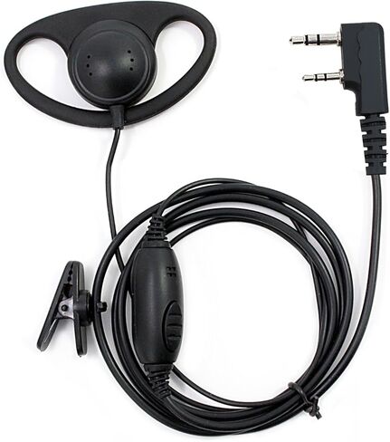 abcGoodefg 2 Pin D Shape Security Clip-Ear Earphone Headset for Retevis Kenwood PUXING BF UV5R UV82 888S H777 Radio with PTT MIC (20 Pack) in Saudi Arabia