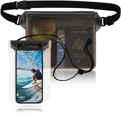 Waterproof Phone Pouch and Cellphone Dry Bag Case with Waist Strap (2 Pack) [Upgraded Safe and Dry] Beach Accessories Waterproof Bags for Kayaking Boating Swimming Snorkeling Fishing in Saudi Arabia