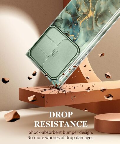 GVIEWIN Designed for Samsung Galaxy S24 Ultra Case with Slide Camera Cover+Screen Protector, [Military Grade Shockproof] Marble Slim Protective Phone Case for S24 Ultra 5G 6.8" (Quicksand/Purple) in Kuwait