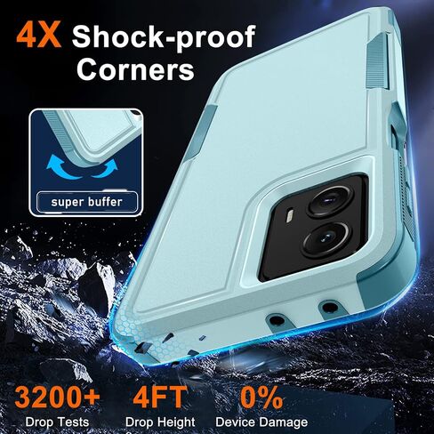 RMOCR Case for Moto G 5G 2022 with Tempered Glass Screen Protector[1 Pack], Heavy Duty Rugged Shockproof Full Body Protective Phone Cover,Black Matte in Saudi Arabia
