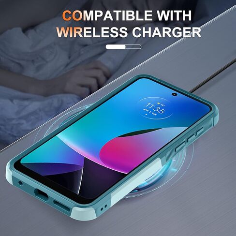 RMOCR Case for Moto G 5G 2022 with Tempered Glass Screen Protector[1 Pack], Heavy Duty Rugged Shockproof Full Body Protective Phone Cover,Black Matte in Saudi Arabia