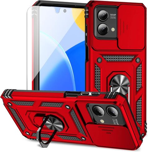 for Moto G Stylus 5G 2023 Case with Slide Camera Cover HD Screen Protector [Military Grade Drop Tested] Magnetic Ring Holder Kickstand Protective Phone Case for Motorola Moto G Stylus 5G 2023, Black in Saudi Arabia