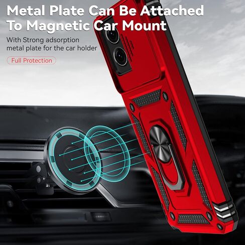 for Moto G Stylus 5G 2023 Case with Slide Camera Cover HD Screen Protector [Military Grade Drop Tested] Magnetic Ring Holder Kickstand Protective Phone Case for Motorola Moto G Stylus 5G 2023, Black in Saudi Arabia