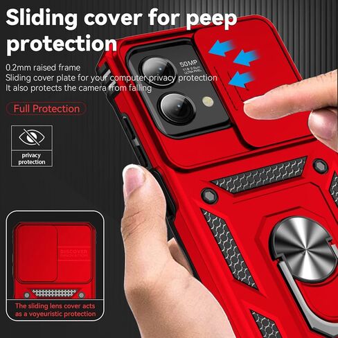 for Moto G Stylus 5G 2023 Case with Slide Camera Cover HD Screen Protector [Military Grade Drop Tested] Magnetic Ring Holder Kickstand Protective Phone Case for Motorola Moto G Stylus 5G 2023, Black in Saudi Arabia