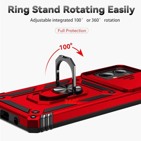 for Moto G Stylus 5G 2023 Case with Slide Camera Cover HD Screen Protector [Military Grade Drop Tested] Magnetic Ring Holder Kickstand Protective Phone Case for Motorola Moto G Stylus 5G 2023, Black in Saudi Arabia