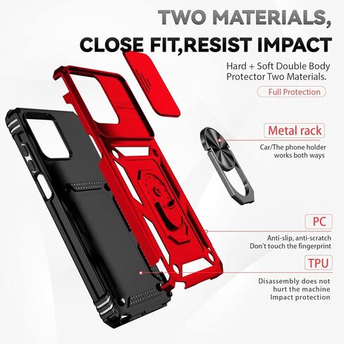 for Moto G Stylus 5G 2023 Case with Slide Camera Cover HD Screen Protector [Military Grade Drop Tested] Magnetic Ring Holder Kickstand Protective Phone Case for Motorola Moto G Stylus 5G 2023, Black in Saudi Arabia