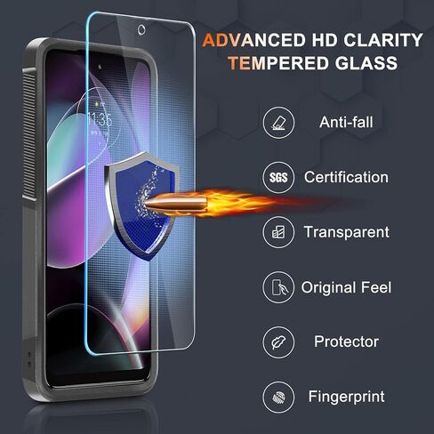 RMOCR Case for Moto G 5G 2022 with Tempered Glass Screen Protector[1 Pack], Heavy Duty Rugged Shockproof Full Body Protective Phone Cover,Black Matte in Saudi Arabia