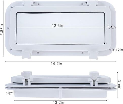 YaeMarine Boat Rectangular Porthole Window, Rectangle Opening Portlight Yacht Porthole 15-3/4" x 7-7/8" / 400mm×200mm in Saudi Arabia
