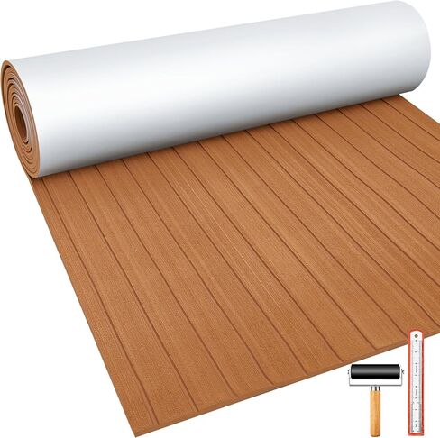 إيفا رغوة قارب الأرضيات 94 "× 47" قارب التزيين غير زلة ذاتية اللصق قارب حصيرة فو خشب الساج البحرية التزيين ورقة مع الأسطوانة ومسطرة لليخوت كاياك RV قارب الكلمة وسادة in Kuwait