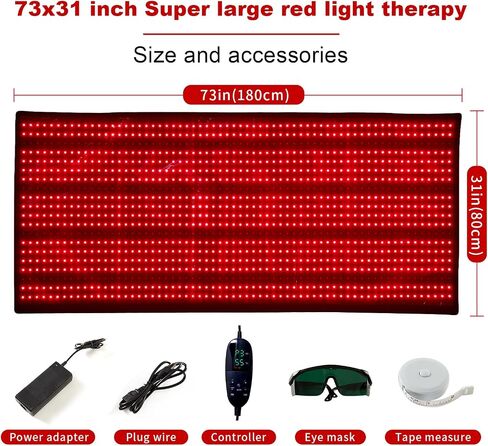 Red Light Therapy Mat Full Body- Near-Infrared Light Therapy for Full Body, 660nm Red Light and 850nm Infrared Light for Back Pain in Saudi Arabia