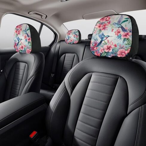 غطاء مسند رأس سيارة عباد الشمس الأصفر من BIGCARJOB، غطاء مسند رأس مقعد السيارة، غطاء تصميم قماشي واقٍ لتزيين جميع السيارات، مجموعة من 2 in Kuwait