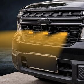 Front Bumper Lights Compatible with 2022-2024 Ford Maverick XLT Only (Not for 2025 XLT) Grille Lamps Grille Lights Kit Amber LED 3PCS for 2023 Maverick Accessories