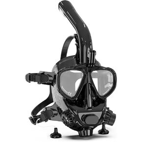 Full Face Diving Mask for Scuba Diving, 180° View Panoramic Dive Mask with Camera Mount, Anti-Fog & Anti-Leak Dive Mask Support for Scuba Diving, Compatiable with SMACO S400/400Pro/S700 Scuba Tanks in Kuwait
