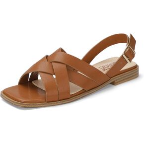 IDIFU Strappy Flat Sandals for Women Square Open Toe Summer Beach Dressy Dress Ladies Comfortable Cute Comfy Trendy Casual Buckle Slingback Sandals with Back Strap