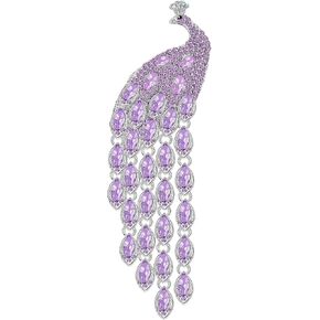 Colorful Rhinestone Peacock Tassel Brooch Pins for Women Fashion in Kuwait