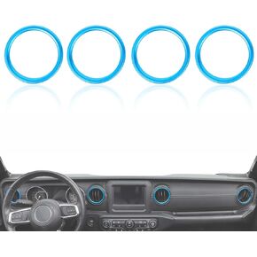 4 PCS Air Conditioning Outlet Trim Cover Aluminum Alloy AC Vent Decoration Ring Center Console Dashboard Interior Accessories Compatible with Wrangler JL 2018-2023 Gladiator JT 2020-2023 (Red)