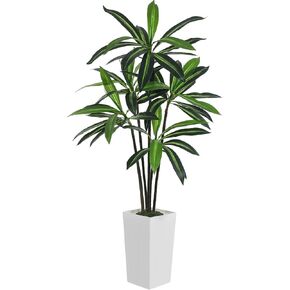 Jexine الاصطناعية Dracaena شجرة 5 أقدام النباتية مزيفة مع زارع أبيض واقعية الحرير الاصطناعي طويل القامة نبات داخلي فو فو يوكا للمنزل غرفة المعيشة ديكور مكتب المنزل