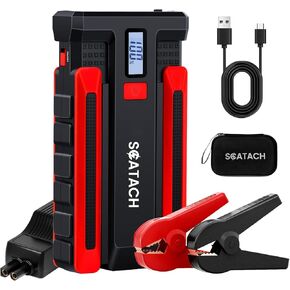 Scatach 002 3500A Car Battery Jump Starter,12V Jump Starter Battery Pack (up to 9.0L Gasoline and 7.0L Diesel Engine), Portable Jump Box with LED Display, 3 Modes Flashlight and Jumper Cable
