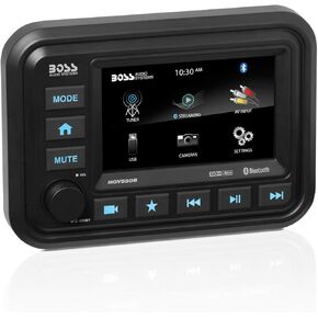 BOSS Audio Systems MG250W.64 Marine Radio and Speakers Package – MGR250B 4 Channel Bluetooth Receiver + 4x MR6W 6.5 Inch Full Range Speakers