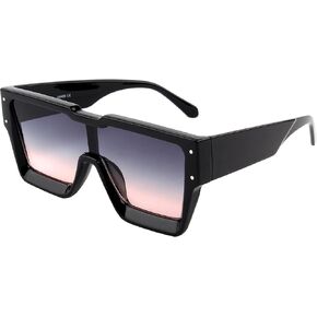 KENBO Oversized Sunglasses for Women Men Trendy Square Sun Glasses One Piece Lens Big Sunglasses