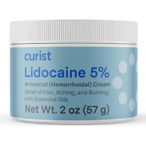 Curist 5% Lidocaine Cream Topical Pain Relief - Numb Quickly & Effectively with 5% Lidocaine Numbing Cream - (1 Pack - 2 oz Jar)