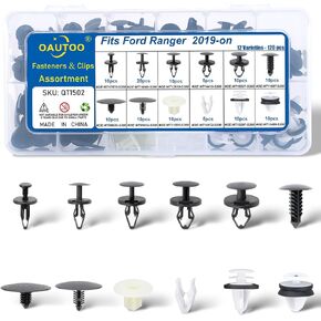 OAUTOO 120pcs fits Ford Ranger 2019-On Auto Body Interior and Exterior Retainer Fastener Clip Assortment