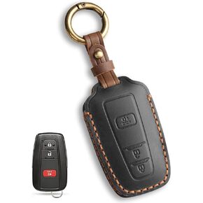 لتغطية مفتاح Toyota FOB ، غلاف Case Case Case الأصلي المتوافق مع 4runner Highlander Camry RAV4 C-HR (أسود ، 3 أزرار) in Saudi Arabia