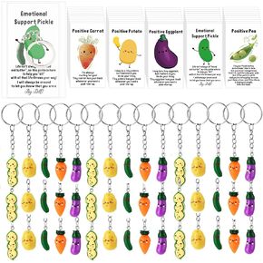 CNA Week Gifts Bulk Emotional Support for Volunteer Appreciation Gift Vegetable Potato Keychain Resin Eggplant Positive Card