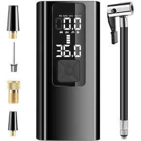 Tire Inflator Portable Air Compressor, Air Pump for Car Tires, Motorcycle, Bicycle, Balls with Digital Pressure Gauge, LED Light and Auto Shut-Off Function