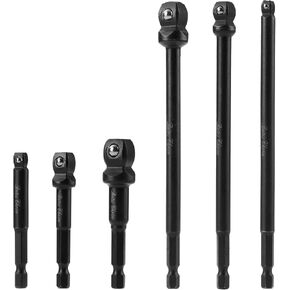 مجموعة محول محول Bates- Impact Wobble ، 6 أجهزة كمبيوتر ، 6 "، 2-3/4" و 2-1/2 "-LONG ، 1/4" محرك سداسي سدري ، 1/4 "3/8" و 1/2 "، مجموعة تمديد التمديد ، مجموعة محول مقبس التأثير المتذبذب ، محول مقبس التذبذب للتثبيط