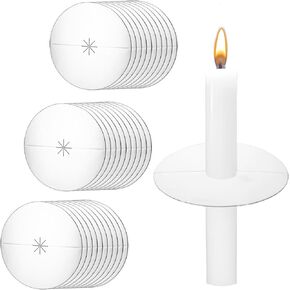 13cm/5.12inch Candle Drip Protectors, 30 PCS Paper Candle Holder Drip Protectors Silver Paper Candles Holders Church Candles Driping Catcher for Candlelight Vigil, Church Service, Memorial Service