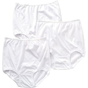 Teri Women's Soft Legs Full Cut Cotton Brief - 3 Pack, 118, White Pack, 8