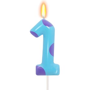 Number 1 Monster Theme Birthday Candles, 1 Candle Birthday Boy Girl Monster Cake Topper for Boys Girls Cartoon Theme Party Decorations