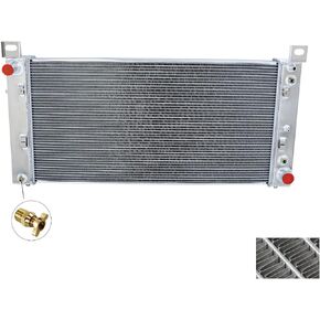 CU2423 34''W Aluminum Radiator Compatible With 1999-2014 Cadillac Escalade Chevy Sonora Tahoe Avalanche Cheyenne Suburban Silverado 1500 2500 3500, GMC Yukon XL Hummer H2, 3 Row Radiators
