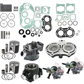 Engine Cylinder Jug Piston Gasket Kit Top End Rebuild Kit Compatible for Yamaha Banshee 350 YFZ350 1987-2006